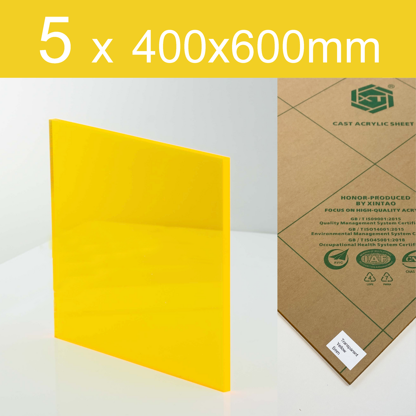 Transparent Yellow acrylic | Paper protection film