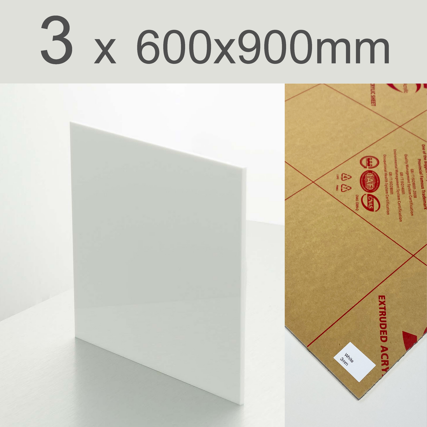 White acrylic | Paper protection film
