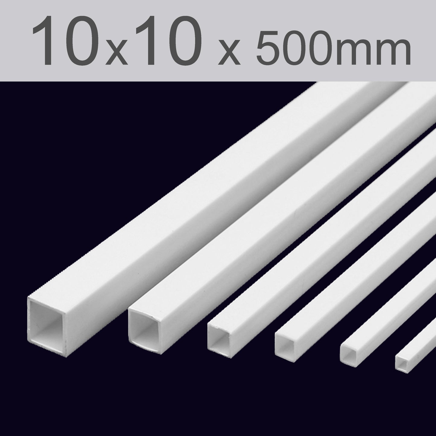 Square white plastic tube
