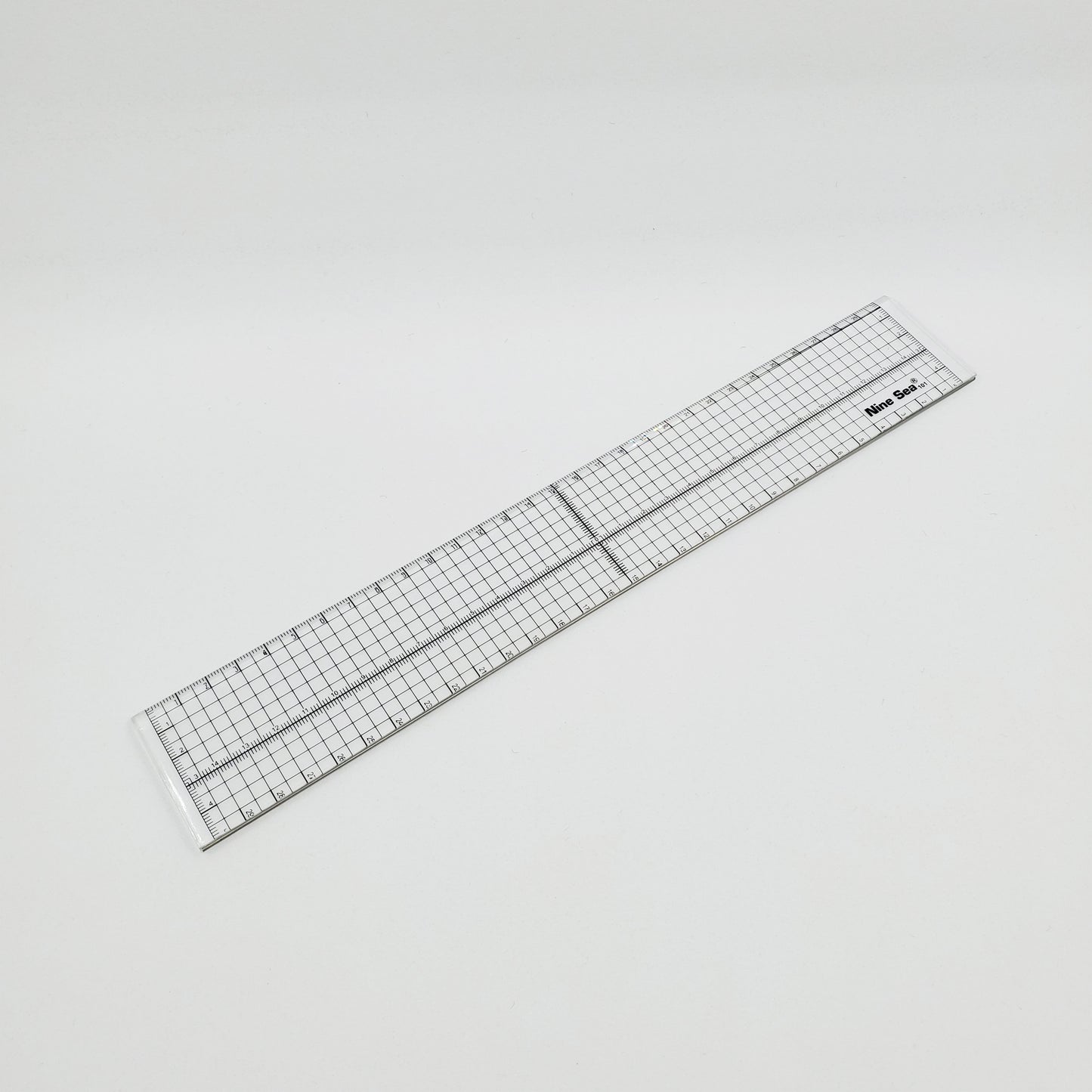 Transparent patchwork ruler with metal cutting edge | Nine Sea