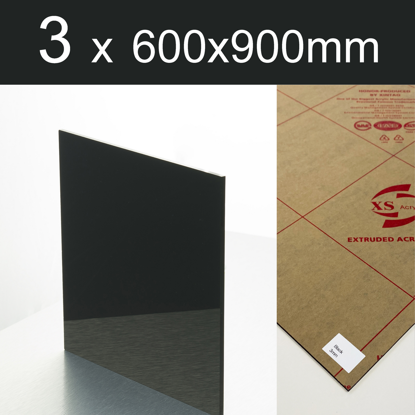 Black acrylic | Paper protection film