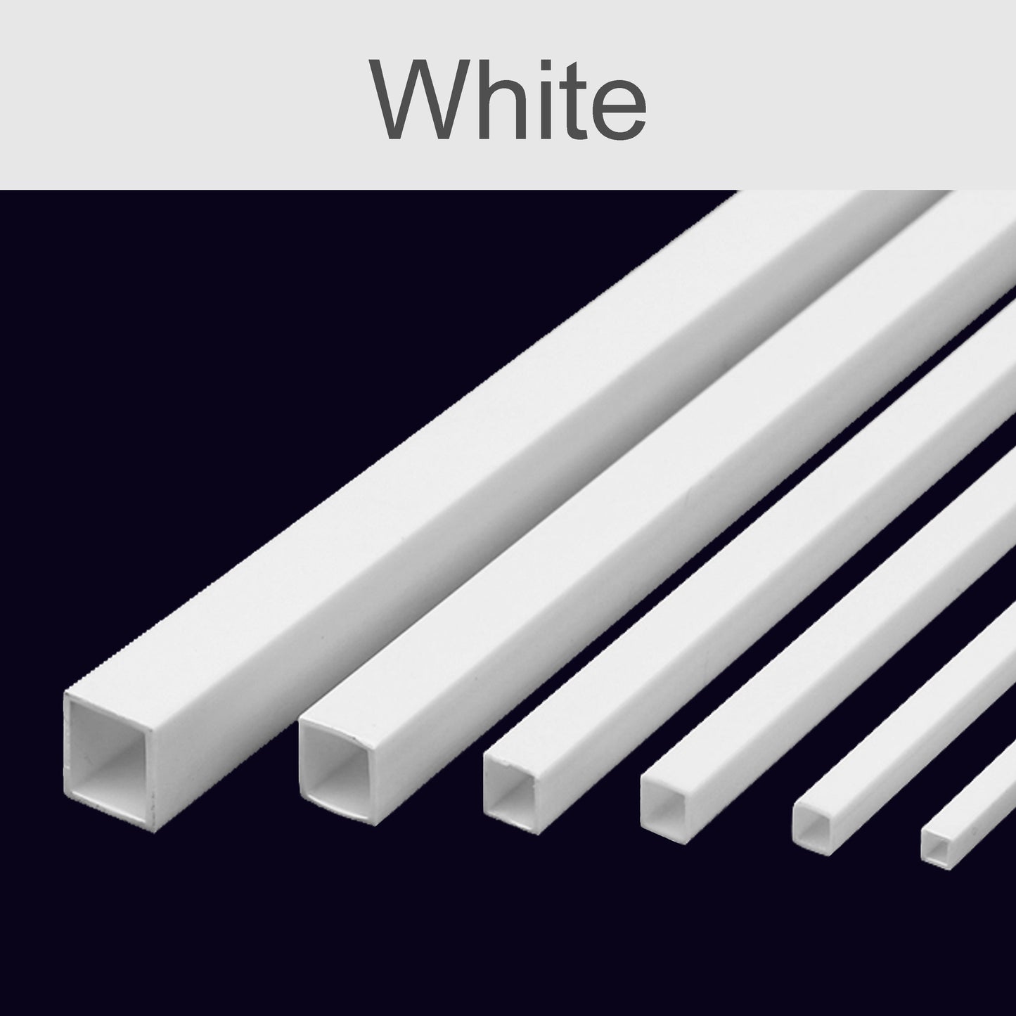 Square white plastic tube