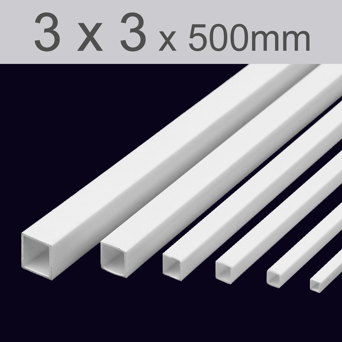 Square white plastic tube